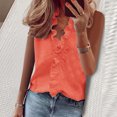thumbnail image 2 of Women's Casual Solid Color Ruffle Collar Long Sleeve Ruffle Shirt Blouse V Neck Short Sleeve Shirt Tops, 2 of 9