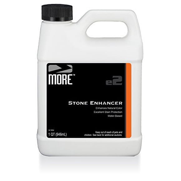 More Stone Enhancer & Sealer | 2-in-1 Formula for Indoor & Outdoor | Water-Based, Color Enhancing, Stain Protection for Marble, Granite, Limestone, Travertine & Natural Stone | No Gloss Finish [32oz]
