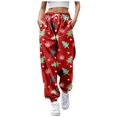 thumbnail image 1 of LUOGENLI Pantalon Décontracté pour Femme Pantalon Décontracté à Imprimé de Dessins Animés pour Dame Pantalon Décontracté en Coton Femmes Grande Taille Short Pantalon Habillé Décontracté pour Femmes Jambe Droite Rouge m, 1 of 4