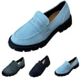 thumbnail image 3 of Mocassins Penny en Denim pour Femmes 2025 2026 Printemps Automne Décontractés en Toile à Plateforme Espadrilles Mode Jeans Chaussures de Marche, 3 of 4