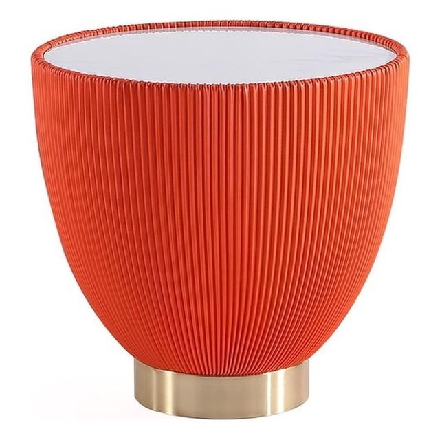 Manhattan Comfort Table d'Appoint Anderson 2.0 avec Cadre en Acier Orange