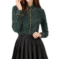 thumbnail image 1 of INSPIRE CHIC Chemise Imprimée à Manches Longues pour Femmes Verte TP, 1 of 7