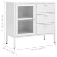 thumbnail image 4 of vidaXL Buffet Blanc 75x35x70 cm Acier et Verre Trempé, 4 of 5