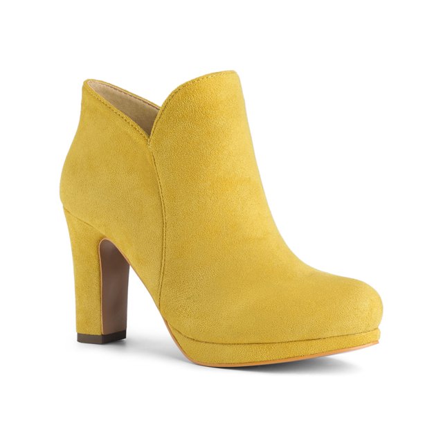 Unique Bargains Bottes à Talon Épais à Bout Rond pour Femmes