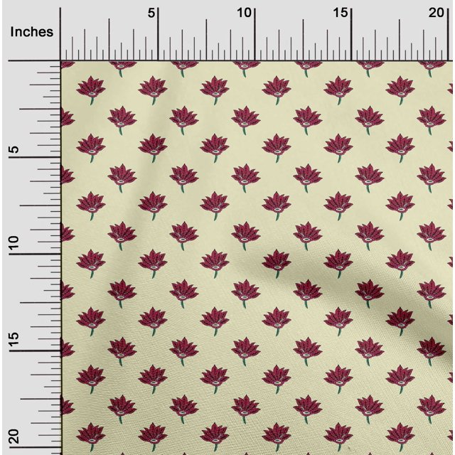oneOone Viscose Chiffon Fabric Floral Block Printed Craft Fabric BTY 42 Inch Wide