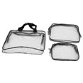 thumbnail image 1 of ANGGREK 3Pcs Wash Bag PVCTransparent Cosmetic Bag Environmental Protection Travel Storage Bag,Clear Makeup Bags, 1 of 8