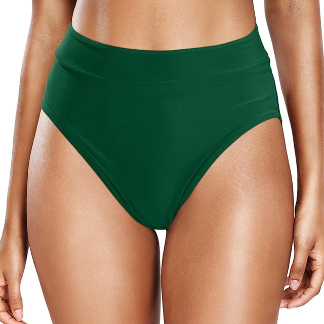 Women Casual High Waisted Swim Trunks Nylon Spandex Split Solid Color Quick Drying Beach Water Activities Wear