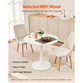 thumbnail image 2 of KFFKFF Table à Manger Ronde, Table en Bois de 31,5 Po pour 2 à 4 Personnes, Mobilier Circulaire Moderne, Tables de Café et de Bureau de Loisirs avec Base Piédestal au Design Tulipe, Blanc (Table Seulement), 2 of 9