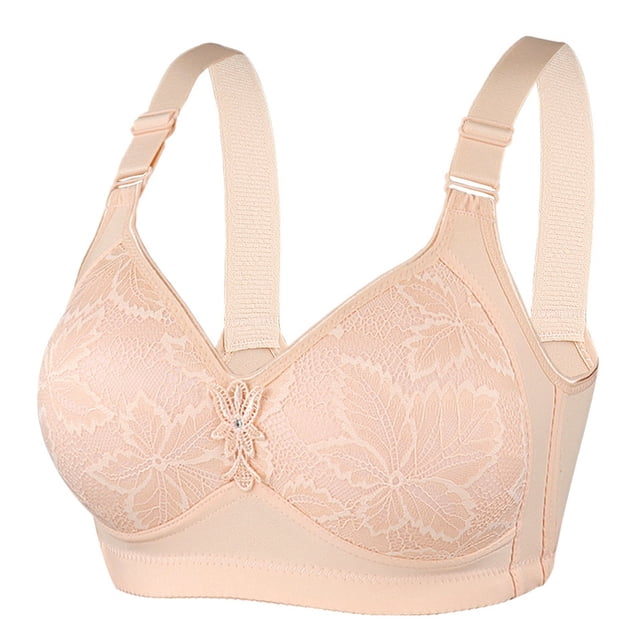 Bras Strapless Wireless Bra Air-Flow Mesh Push Up Design Plus Size Underwear Full Support Bra Khaki 38