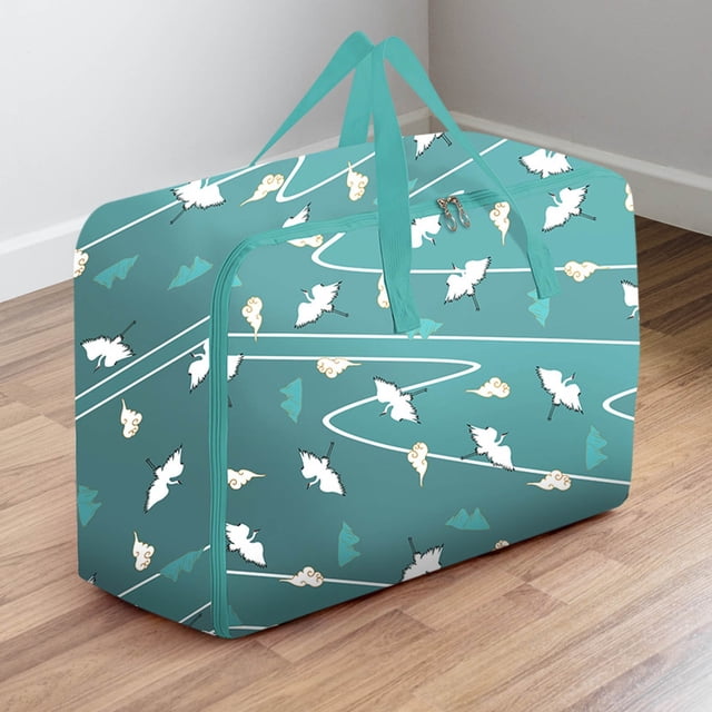 PRETXORVE Extra Large Reusable Storage with Strong Handles & Zippers, Heavy Duty Washable Moving,, Underbed Organizer for Bedding, Blanket