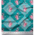 thumbnail image 1 of Soimoi polyester Crepe Fabric Leaves, & Rose Floral Print Sewing Fabric Yard 42 Inch Wide, 1 of 3