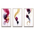 thumbnail image 2 of Designart "Fluidity Exquisite Magenta Ink Clouds V" Peinture Abstraite Encadrée Ensemble d'Art Mural de 3 - Cadre Moderne Doré Ensemble Mural pour Décoration Intérieure, 2 of 6