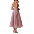 thumbnail image 3 of Gupgi Robe Longue en Tulle pour Femme Couleur Unie à Bretelles Spaghetti Dos Nu Corset Robes Cocktail Robe de Soirée Formelle, 3 of 6