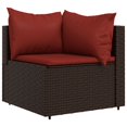 thumbnail image 2 of vidaXL 3 Piece Garden Lounge Set with Cushions Brown Poly Rattan, 2 of 5
