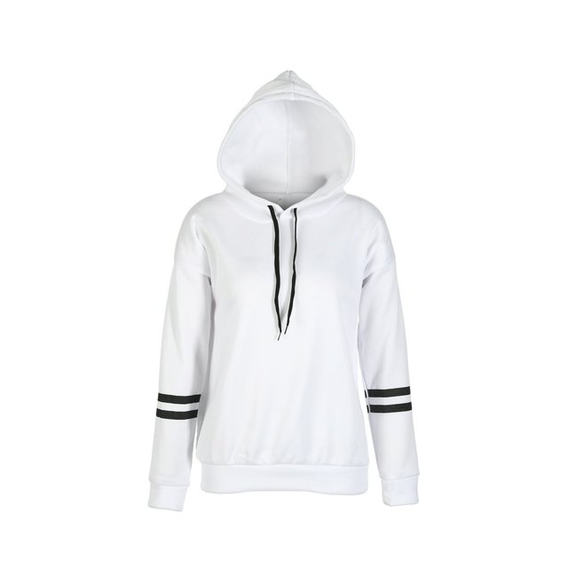 Womens Patchwork Pullover Hoodies Drawstring Long Sleeve Hooded Sweatshirts Blouses Tops