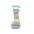 thumbnail image 2 of BLISSFUL STEP Women's Open Toe Lace-Up High Block Heeled Sandals Sky Blue (Size 10), 2 of 7
