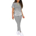 thumbnail image 3 of Innerwin Survêtements Dégradés Ensemble de Jogging pour Femmes Col Rond Skinny Deux Pièces Gris 2TG, 3 of 4