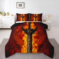 thumbnail image 1 of Erosebridal Magic Dragon Bedding Full Comforter Set, Bohemian Mandala Bedding Full Comforter Set, Black Orange, Reversible, 1 of 7
