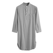 Ketyyh-chn99 Men's Hooded Classic Bathrobe Men's Long Sleeve Button Solid Color Shirt Nightdress Robe Size for XL,Watermelon Red