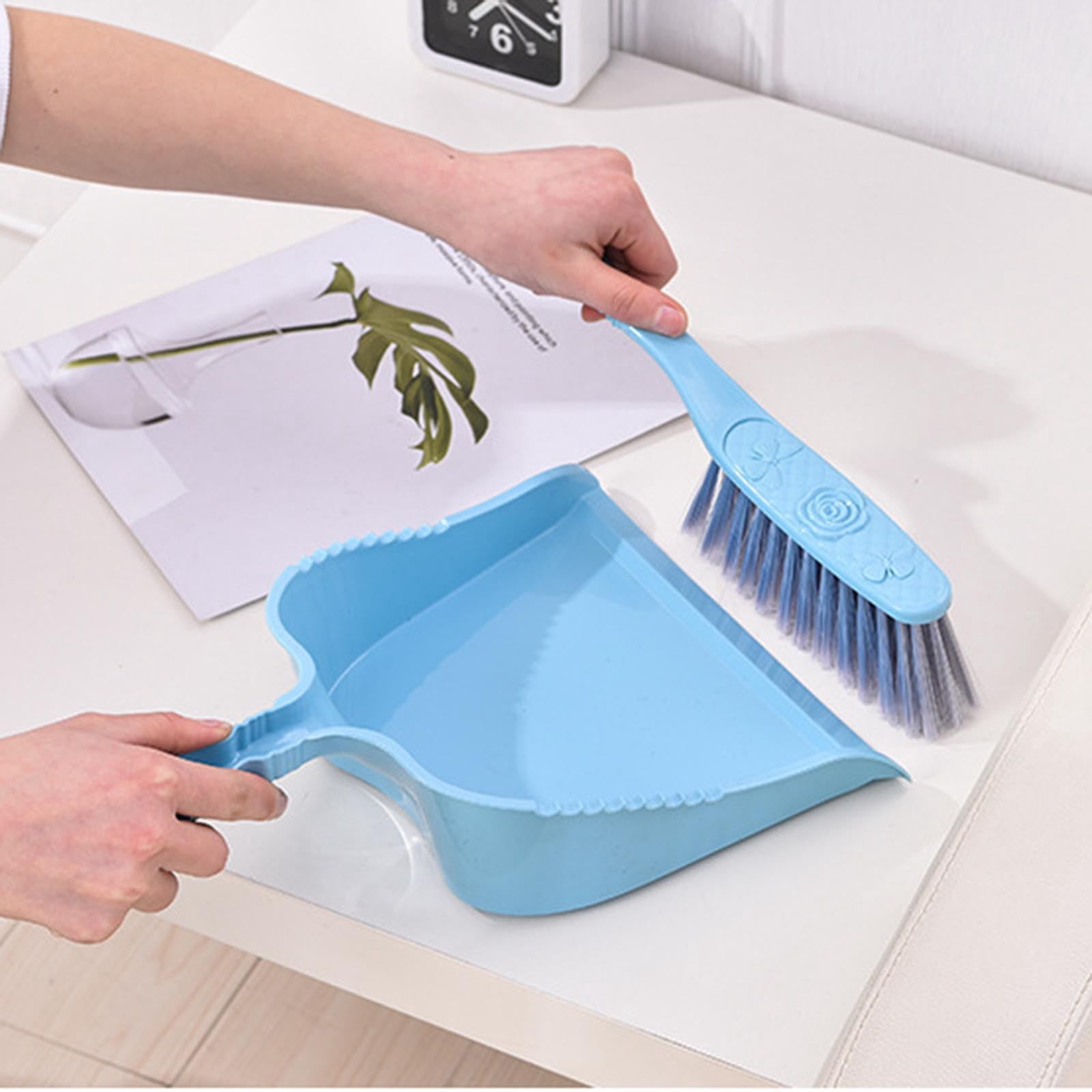 Wzzjkit Mini Broom and Dustpan Set, Dustpan and Brush Set Handheld Dustpan and Brush Comfortable Grip Brush and Dustpan for Sofa Tabletop Bedroom Tent Cleaning, Broom with Dustpan Combo Set