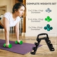 thumbnail image 4 of Soozier 40 LBS Hex Dumbbell Set, Adjustable Dumbbells with Vertical Rack, 4 of 10