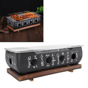 Style japonais BBQ Grill Poêle Portable Charcoal Barbecue Chauffage rapide Aluminium Alliage Wire Grill Base Camping, Pique-nique