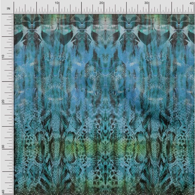 Soimoi Poly Georgette Fabric Leopard & Snake Panel Decor Fabric Printed Yard 42 Inch Wide