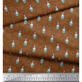thumbnail image 1 of Soimoi Brown Rayon Fabric Spider,Web & Vintage Bottle Print Fabric by Yard 56 Inch Wide, 1 of 2