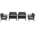 thumbnail image 1 of Gymax 8PCS Patio Wicker Rattan Conversation Set Outdoor Furniture Set w/ Cushion, 1 of 10
