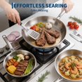 thumbnail image 2 of Ourlova Piece Tri Ply Stainless Steel Cookware Set with Lids Premium Pots Pans Set 3layer 10pcs, 2 of 8