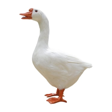 Porch Goose Statue, Realistic Animal Ornaments, Animal Miniature Figurine Home Decration, Educational Figurines Garden Decor, Patio Yard Lawn Porch Pathway Zoo Ornament, Lawn White