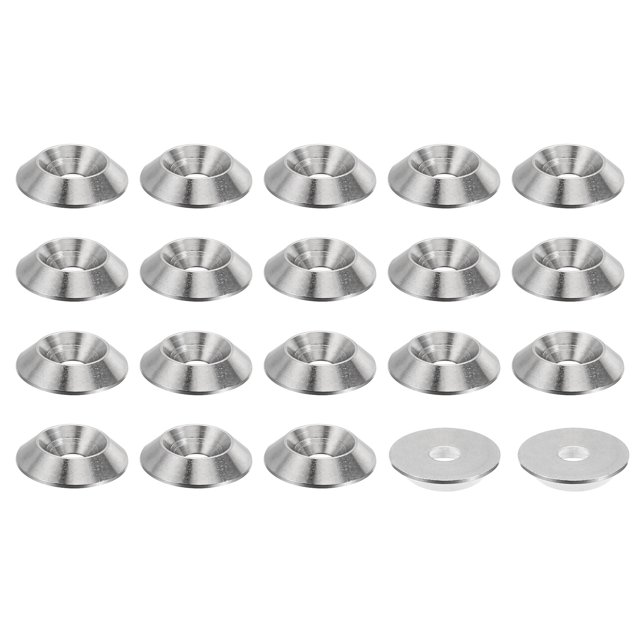 Unique Bargains Rondelle à Fraisage M4 16mmx3.2mm en Acier Inoxydable 304, Rondelle de Tasse de Finition, Joint de Tête de Vis/boulon, Lot de 20