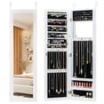 thumbnail image 1 of Topbuy Wall Mounted Jewelry Cabinet with Mirror and Storage Racks, White, 1 of 9
