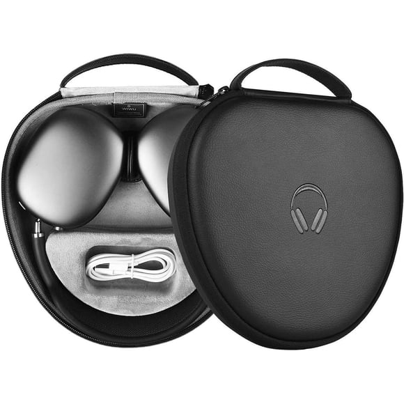 Pour Apple AirPods Max Accessoire d'Étui, Étui AirPods Max avec Mode Veille / Accessoires AirPods Max pour Écouteurs Apple / Étui de Transport de Voyage Ultra Mince / Sac de Rangement Portable / Noir