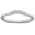 thumbnail image 1 of 1/15ct Curved Contour Notched Diamond Wedding Ring 14K White Gold, 1 of 1