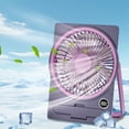 thumbnail image 2 of Purple Card Design Portable Fan Five Speeds 1800Mah Rechargeable Battery Hanging Desktop Function Brushless Motor Phone Holder Multi Use Cooling Solution, 2 of 6