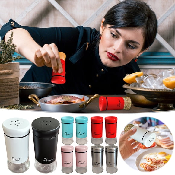 Salt and Pepper Shakers under $5! CQCYD Salt and Pepper Shaker Set, Glass Spice Shakers with Stainless Steel Lid, Kitchen Condiment Dispenser for Dining Table, Refillable Seasoning Containers