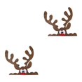 thumbnail image 1 of Transemion Festive Décor Christmas Window Sticker With Adorable Cute Cloth Christmas Window Stickers Door Decal Big elk antlers 2Set, 1 of 6