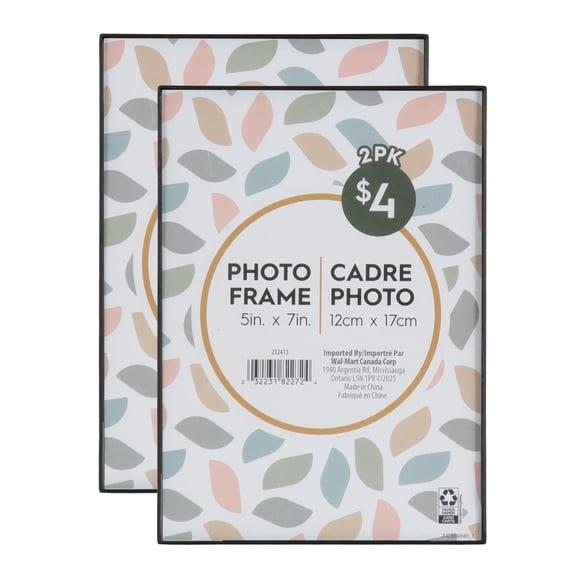 Ensemble de 2 cadres à photos noirs DesignOvation Slimline de 12,7 cm x 17,8 cm pour table