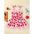 thumbnail image 3 of EYIIYE Robe Cami d'Été pour Filles 3Y 4Y 5Y 6Y Sans Manches Ligne A Imprimé Cœur Robe Décontractée Bretelles Réglables Robe Princesse Mignonne Mode Soirée, 3 of 8