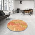 thumbnail image 4 of Ahgly Company Machine Washable Indoor Square Transitional Yellow Orange Area Rugs, 7' Square, 4 of 7