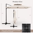 thumbnail image 2 of Gymax Patio 9.5FT Square Cantilever Offset Umbrella Double Vented 360° Heavy Duty Beige, 2 of 10