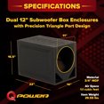 thumbnail image 3 of Q Power Single 12" Triangle Ported Car Audio Subwoofer Box Enclosure (2 Pack), 3 of 5