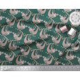 thumbnail image 2 of Soimoi Crepe Silk Fabric Feather,Branch & Sloth Cartoon Printed Craft Fabric by The Yard 42 Inch Wide, 2 of 3