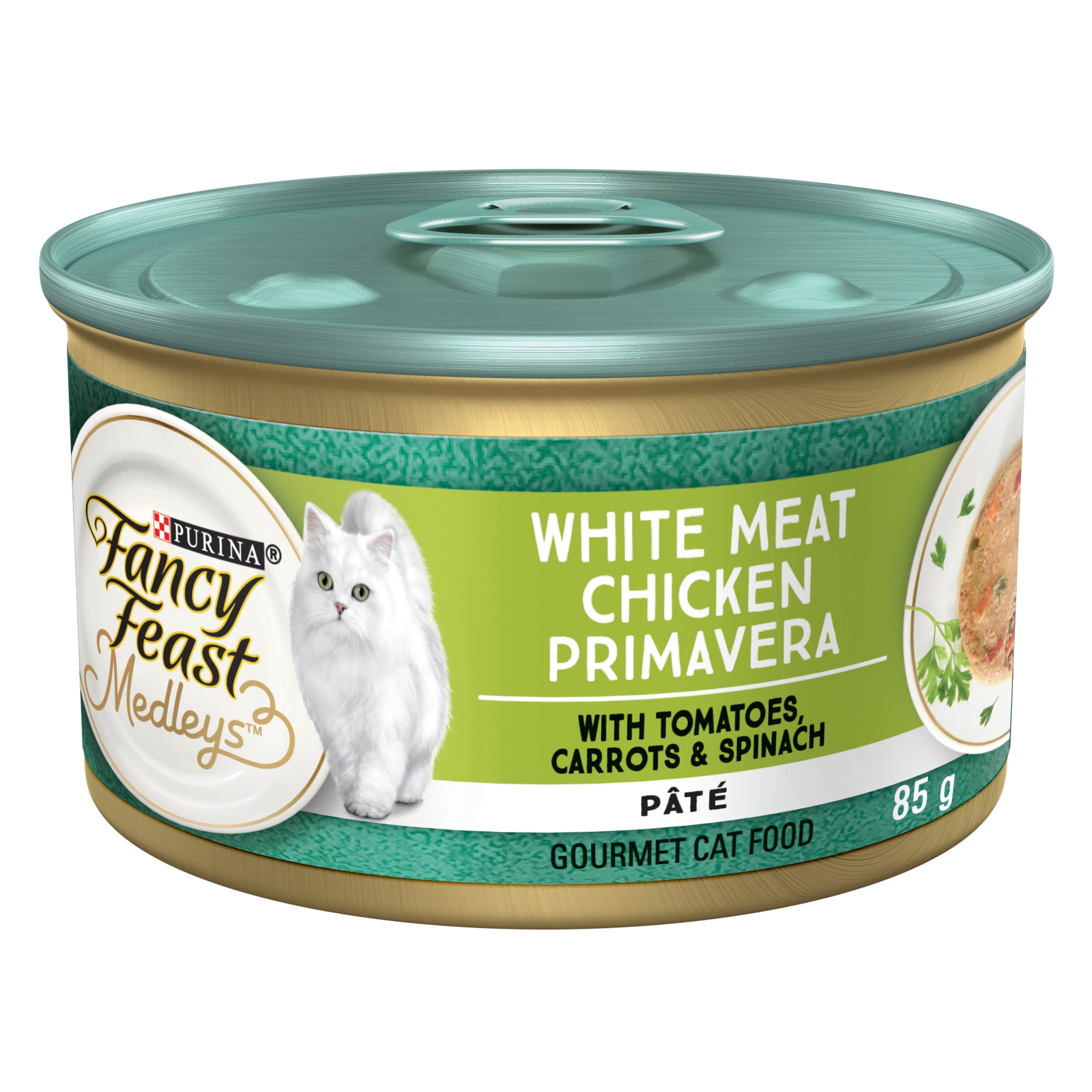 Fancy Feast Méli-Mélo Poulet Blanc Primavera Pâté, Nourriture Humide pour Chat 85 g
