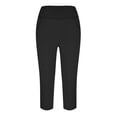 thumbnail image 4 of Womens Knee Length Leggings High Waisted Yoga Workout Exercise Capris For Casual Summer With Pockets, 4 of 7