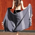 thumbnail image 2 of Serviette de Plage Turque Antiadhésive Motif Rayé Sable pour Adultes Châle de Sauna Extérieur, 2 of 5