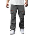 thumbnail image 3 of Ceisia Men's Relaxed Straight Cotton Gift Cargo Multi-pocket Pants Soft Abrasion-resistant 3D Pockets Multi-Color, 3 of 5
