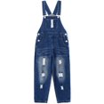thumbnail image 1 of KIDSCOOL SPACE Boy Girl Overalls,Ripped Denim Washed Jeans Dungarees Jumpsuit,Blue,2-3 Years, 1 of 8