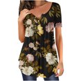 thumbnail image 1 of SMihono Hauts pour Femmes Été Décontracté Mode Féminine T-shirt Imprimé Ample Manches Courtes Blouse Col Rond Hauts Décontractés T-shirt Oversize pour Femmes, 1 of 5